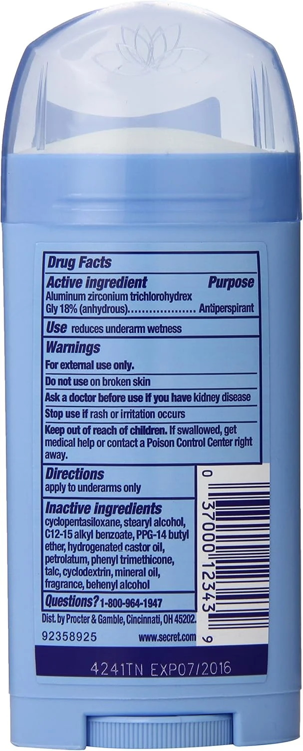 ضد تعریق و دئودورانت زنانه سکرت، جامد نامرئی با PH متعادل، رایحه پودر تازه، بسته 4 عددی 2.6 اونسی ضد تعریق و دئودورانت زنانه سکرت، جامد نامرئی با PH متعادل، رایحه پودر تازه، بسته 4 عددی 2.6 اونسی