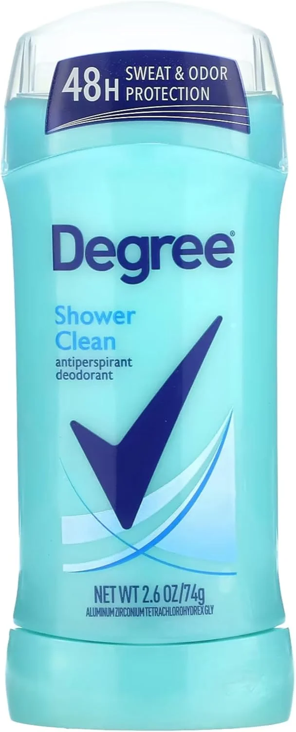 دئودورانت ضد تعریق زنانه Degree، جامد نامرئی، بسته دوقلو، رایحه Shower Clean، 73 گرم (بسته 3 عددی) دئودورانت ضد تعریق زنانه Degree، جامد نامرئی، بسته دوقلو، رایحه Shower Clean، 73 گرم (بسته 3 عددی)