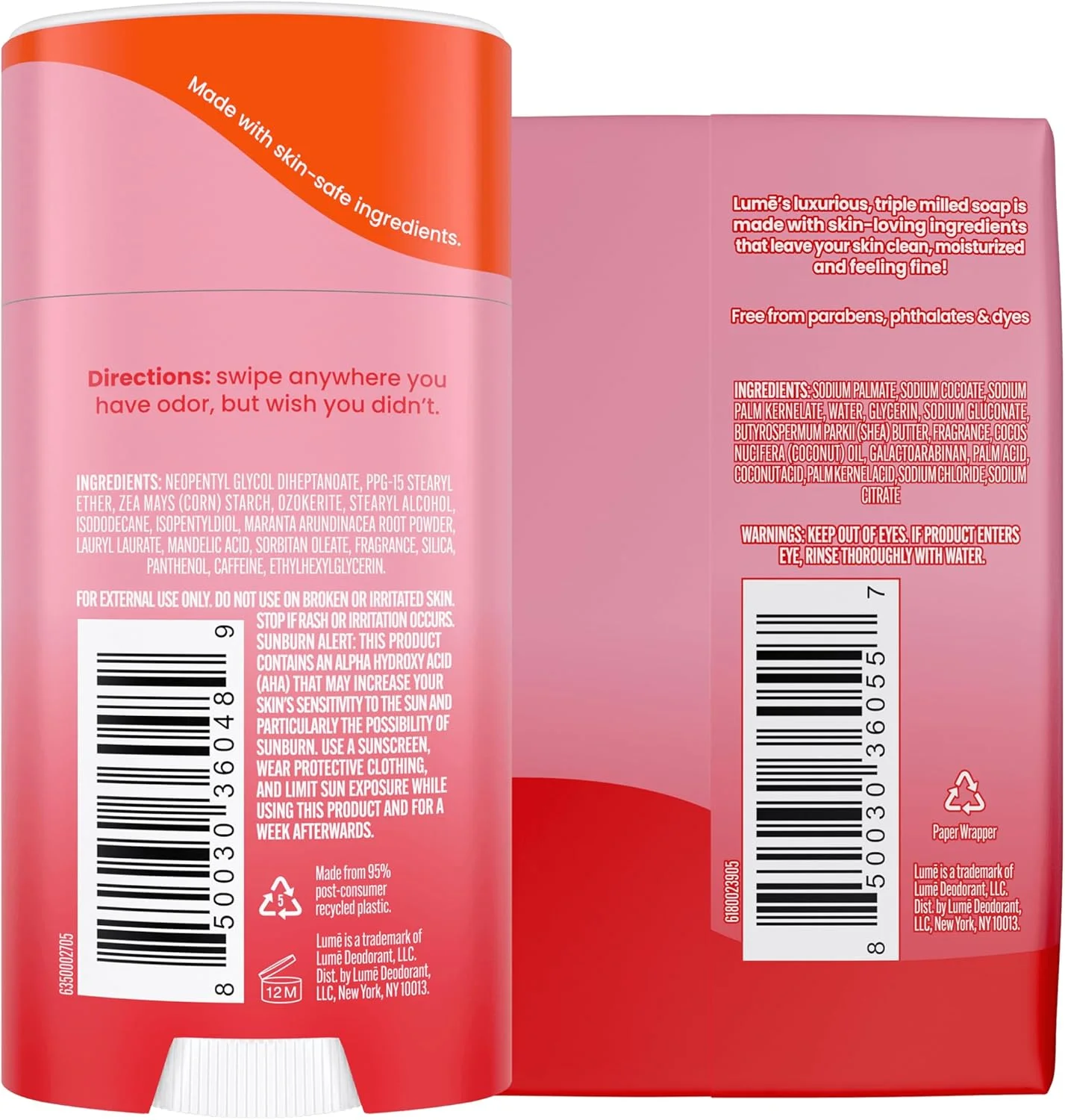 لوسیون دئودورانت و صابون بدن Lume - استیک جامد صاف 74 گرمی با کنترل بوی 72 ساعته (بسته 2 عددی) و صابون سه بار آسیاب شده 141 گرمی (بسته 2 عددی) - فاقد آلومینیوم و جوش شیرین (گل صد تومانی رز) لوسیون دئودورانت و صابون بدن Lume - استیک جامد صاف 74 گرمی با کنترل بوی 72 ساعته (بسته 2 عددی) و صابون سه بار آسیاب شده 141 گرمی (بسته 2 عددی) - فاقد آلومینیوم و جوش شیرین (گل صد تومانی رز)
