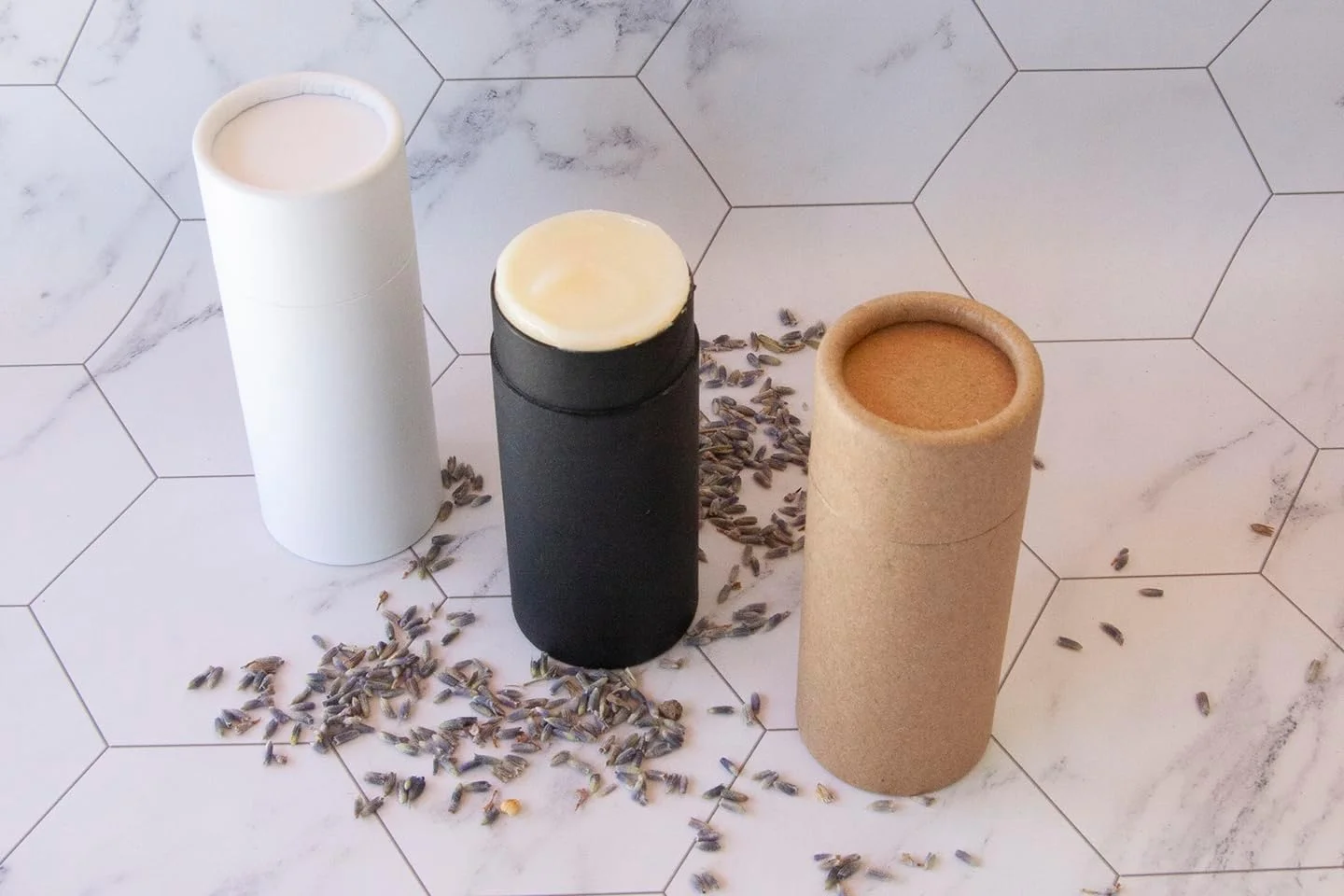 ظروف استوانه ای مقوایی کرافت 70 گرمی GREENWAY CONTAINERS با درب - بسته 6 عددی، مناسب عطر جامد، قابل پر کردن مجدد، لوازم آرایشی DIY - استوانه های خالی لوسیون دئودورانت، کرافت - قهوه ای