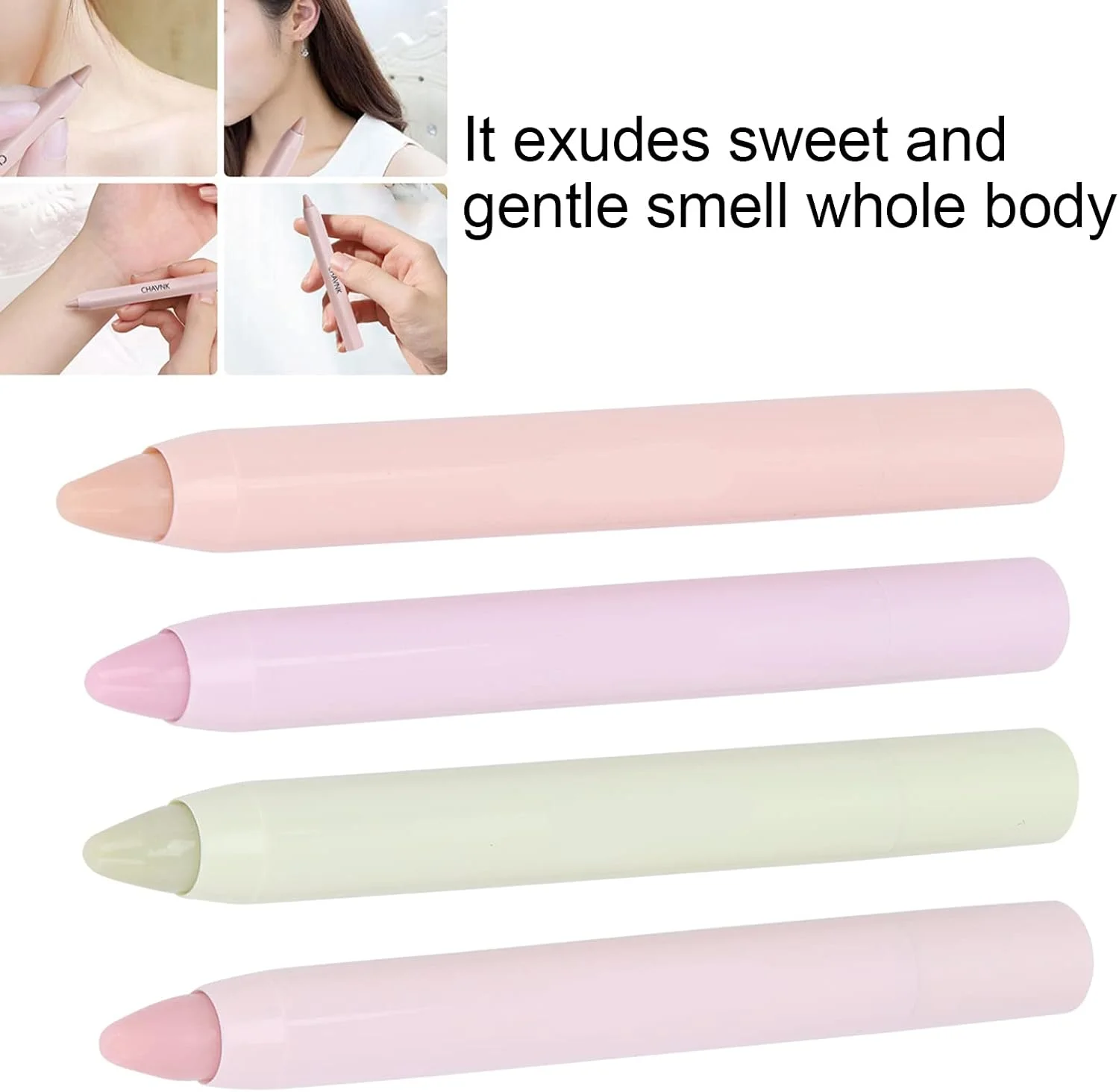 ست 4 عددی عطر جامد قلمی، دئودورانت رولی زنانه با رایحه گل و میوه، ماندگاری طولانی و جذب آسان