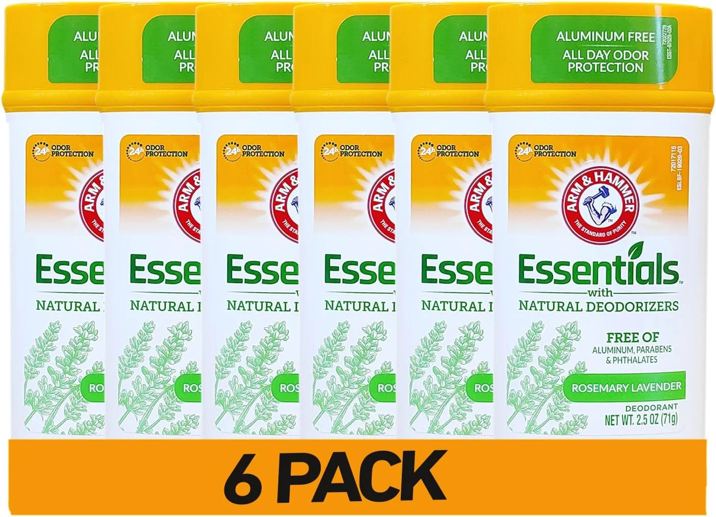 استیک ضد تعریق و خوشبو کننده بدن بدون آلومینیوم آرم اند همر مدل Essentials با رایحه رزماری و اسطوخودوس تازه 71 گرمی (بسته 6 عددی) استیک ضد تعریق و خوشبو کننده بدن بدون آلومینیوم آرم اند همر مدل Essentials با رایحه رزماری و اسطوخودوس تازه 71 گرمی (بسته 6 عددی)