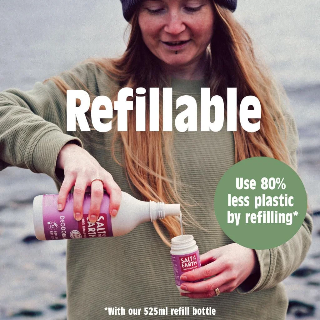 Salt of the Earth - دئودورانت رولی طبیعی قابل شارژ - مریم گلی و نعناع - محافظت موثر و ماندگار، 100% مواد طبیعی، سازگار با محیط زیست و وگان - مناسب برای زنان، مردان و کودکان - 75 میلی لیتر Salt of the Earth - دئودورانت رولی طبیعی قابل شارژ - مریم گلی و نعناع - محافظت موثر و ماندگار، 100% مواد طبیعی، سازگار با محیط زیست و وگان - مناسب برای زنان، مردان و کودکان - 75 میلی لیتر