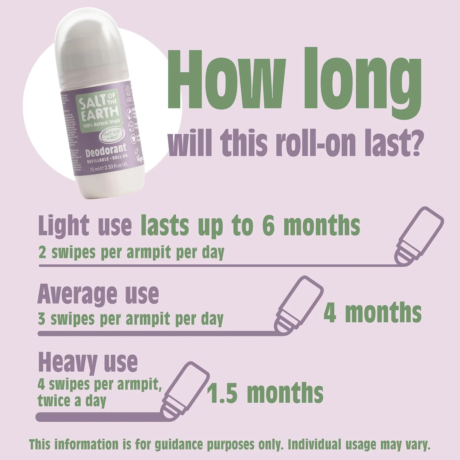 Salt of the Earth - دئودورانت رولی طبیعی قابل شارژ - مریم گلی و نعناع - محافظت موثر و ماندگار، 100% مواد طبیعی، سازگار با محیط زیست و وگان - مناسب برای زنان، مردان و کودکان - 75 میلی لیتر Salt of the Earth - دئودورانت رولی طبیعی قابل شارژ - مریم گلی و نعناع - محافظت موثر و ماندگار، 100% مواد طبیعی، سازگار با محیط زیست و وگان - مناسب برای زنان، مردان و کودکان - 75 میلی لیتر