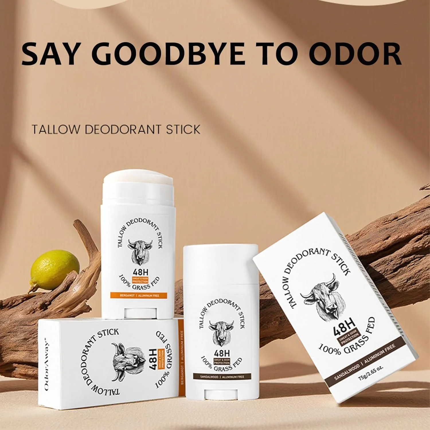 دئودورانت پیه گاو برای مردان و زنان، دئودورانت فاقد آلومینیوم برای کل بدن حاوی پیه گاو تغذیه شده با علف، استیک دئودورانت ضد تعریق برای زیر بغل و ناحیه خصوصی، کنترل بوی 48 ساعته، 75 گرم (برگاموت) دئودورانت پیه گاو برای مردان و زنان، دئودورانت فاقد آلومینیوم برای کل بدن حاوی پیه گاو تغذیه شده با علف، استیک دئودورانت ضد تعریق برای زیر بغل و ناحیه خصوصی، کنترل بوی 48 ساعته، 75 گرم (برگاموت)