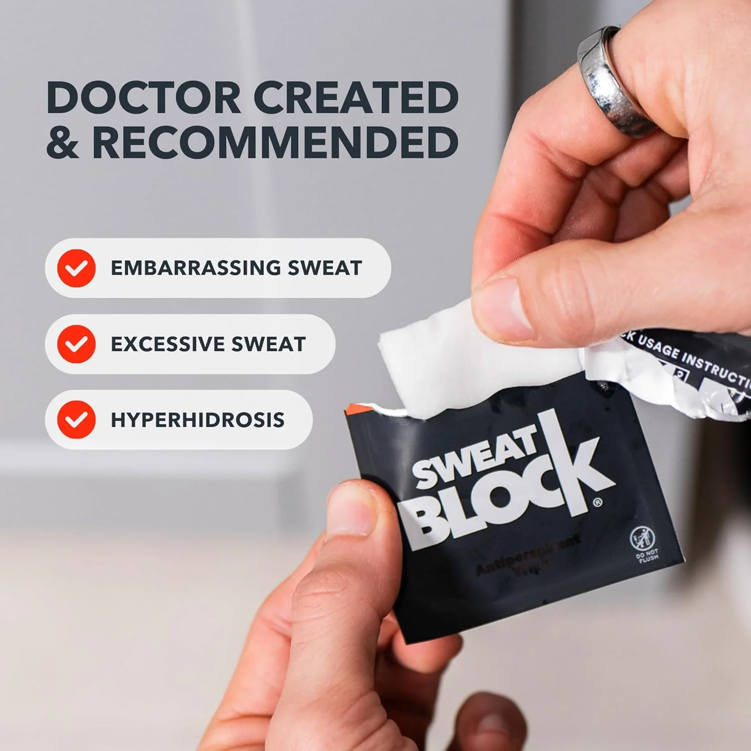 دستمال مرطوب ضد تعریق قوی SweatBlock با فناوری DRIBOOST - درمان هایپرهیدروزیس و تعریق بیش از حد برای مردان، زنان و نوجوانان - 7 روز محافظت در هر دستمال - تست شده توسط متخصص پوست، بدون عطر، 10 عدد دستمال مرطوب ضد تعریق قوی SweatBlock با فناوری DRIBOOST - درمان هایپرهیدروزیس و تعریق بیش از حد برای مردان، زنان و نوجوانان - 7 روز محافظت در هر دستمال - تست شده توسط متخصص پوست، بدون عطر، 10 عدد