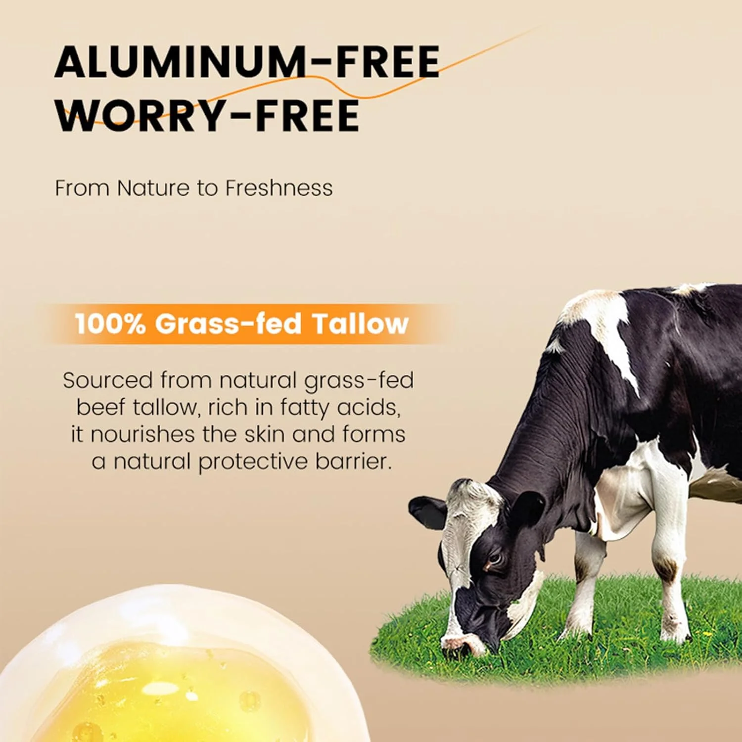 دئودورانت پیه گاو برای مردان و زنان، دئودورانت فاقد آلومینیوم برای کل بدن حاوی پیه گاو تغذیه شده با علف، استیک دئودورانت ضد تعریق برای زیر بغل و ناحیه خصوصی، کنترل بوی 48 ساعته، 75 گرم (برگاموت) دئودورانت پیه گاو برای مردان و زنان، دئودورانت فاقد آلومینیوم برای کل بدن حاوی پیه گاو تغذیه شده با علف، استیک دئودورانت ضد تعریق برای زیر بغل و ناحیه خصوصی، کنترل بوی 48 ساعته، 75 گرم (برگاموت)