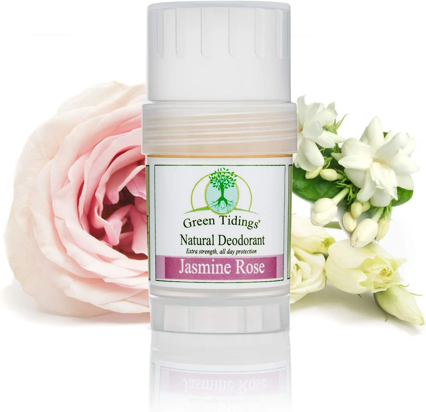 دئودورانت طبیعی گرین تایدینگز - یاس رز 30 گرم - قدرت فوق العاده، محافظت در تمام طول روز - وگان - بدون تست حیوانی - بدون آلومینیوم - بدون پارابن - غیر سمی - تیوب لوسیون جامد