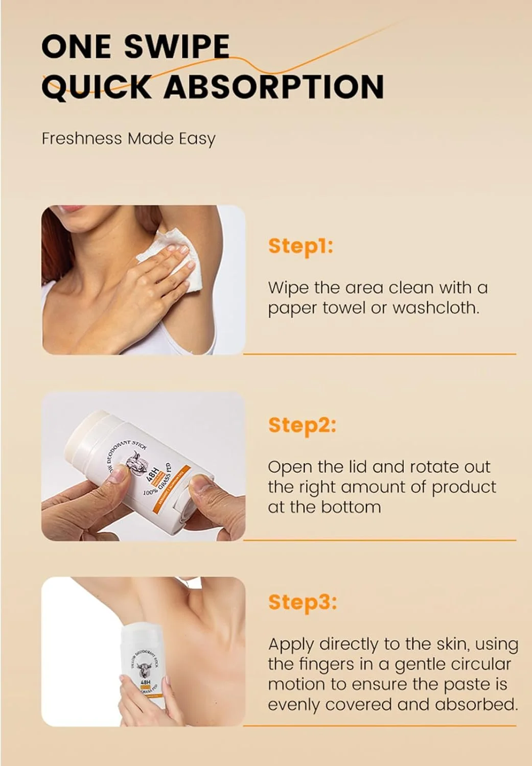 دئودورانت پیه گاو برای مردان و زنان، دئودورانت فاقد آلومینیوم برای کل بدن حاوی پیه گاو تغذیه شده با علف، استیک دئودورانت ضد تعریق برای زیر بغل و ناحیه خصوصی، کنترل بوی 48 ساعته، 75 گرم (برگاموت) دئودورانت پیه گاو برای مردان و زنان، دئودورانت فاقد آلومینیوم برای کل بدن حاوی پیه گاو تغذیه شده با علف، استیک دئودورانت ضد تعریق برای زیر بغل و ناحیه خصوصی، کنترل بوی 48 ساعته، 75 گرم (برگاموت)