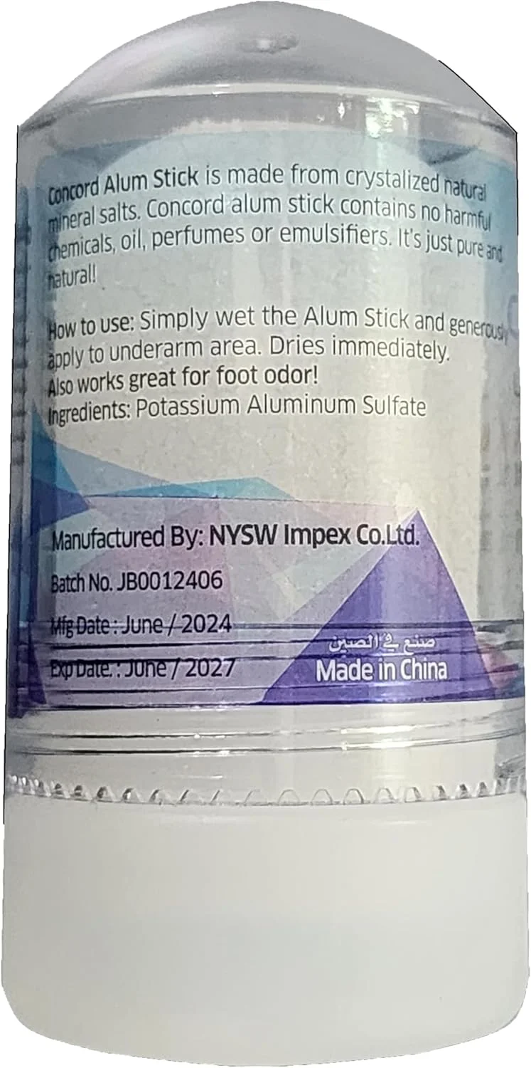 استیک دئودورانت آلوم طبیعی کانکورد، مناسب آقایان و بانوان، نمک معدنی طبیعی، افترشیو، تونر صورت و دئودورانت طبیعی 60 گرمی - اورجینال استیک دئودورانت آلوم طبیعی کانکورد، مناسب آقایان و بانوان، نمک معدنی طبیعی، افترشیو، تونر صورت و دئودورانت طبیعی 60 گرمی - اورجینال