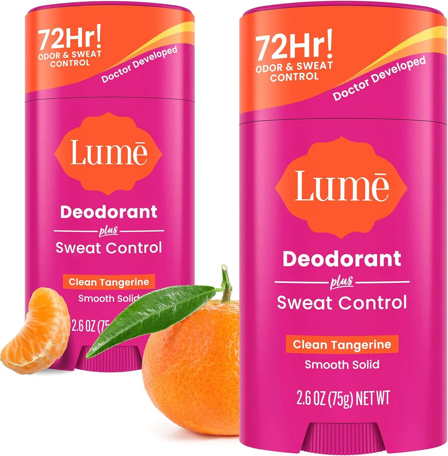 دئودورانت لوم پلاس کنترل تعریق - استیک جامد نرم - ضد تعریق با قدرت حداکثر - کنترل 72 ساعته بو و تعریق - بدون جوش شیرین، دوستدار پوست - 73 گرم (نارنگی تمیز) بسته 2 عددی