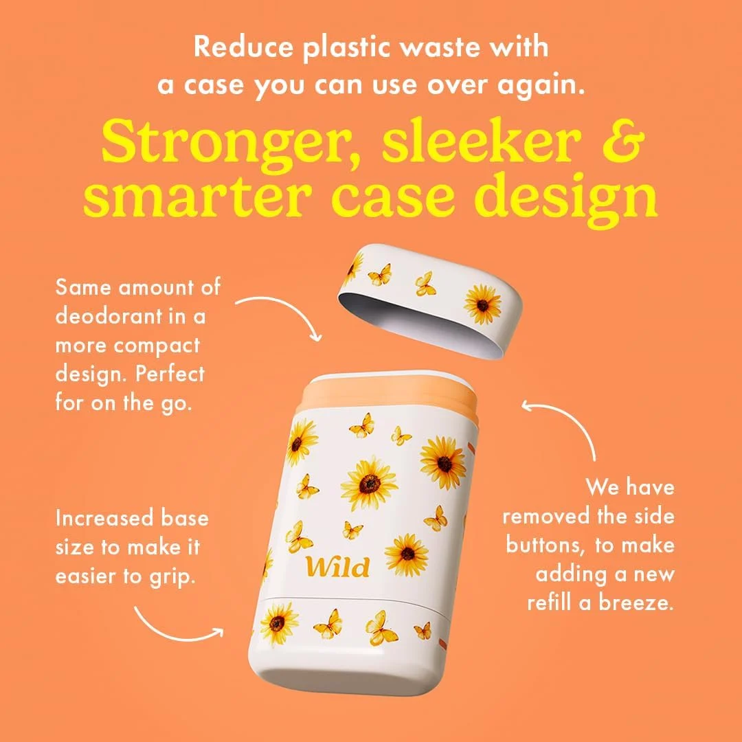 کیت دئودورانت طبیعی قابل شارژ Wild - قاب آفتابگردان نسخه محدود با رایحه تابستان سیسیلی (40 گرم) - بدون آلومینیوم - محافظت طولانی مدت - وگان کیت دئودورانت طبیعی قابل شارژ Wild - قاب آفتابگردان نسخه محدود با رایحه تابستان سیسیلی (40 گرم) - بدون آلومینیوم - محافظت طولانی مدت - وگان