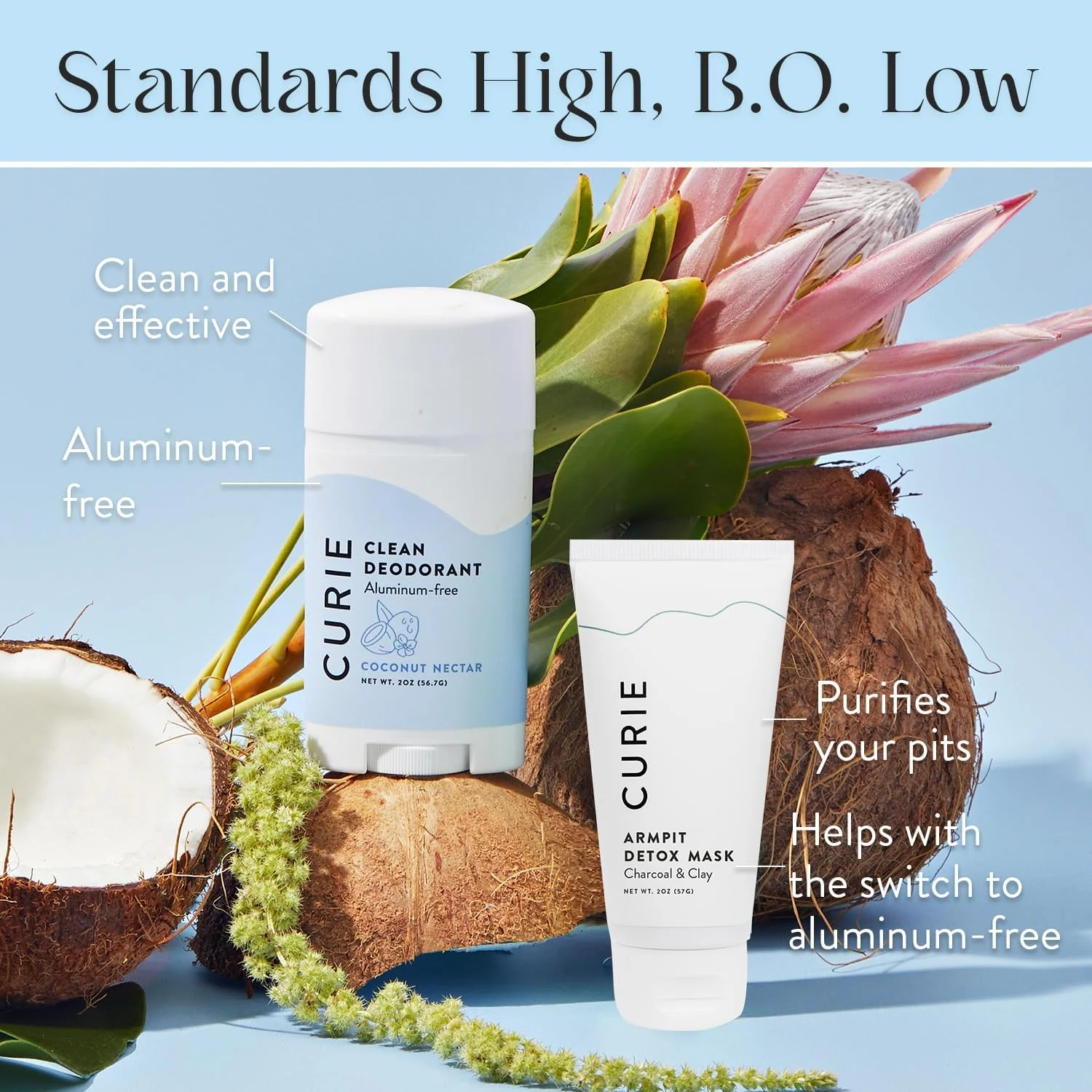 دئودورانت طبیعی Curie برای زنان - شهد نارگیل و ماسک سم زدایی زیر بغل - بدون آلومینیوم، پاک، پایدار، وگان و بدون پارابن (2 عددی) دئودورانت طبیعی Curie برای زنان - شهد نارگیل و ماسک سم زدایی زیر بغل - بدون آلومینیوم، پاک، پایدار، وگان و بدون پارابن (2 عددی)