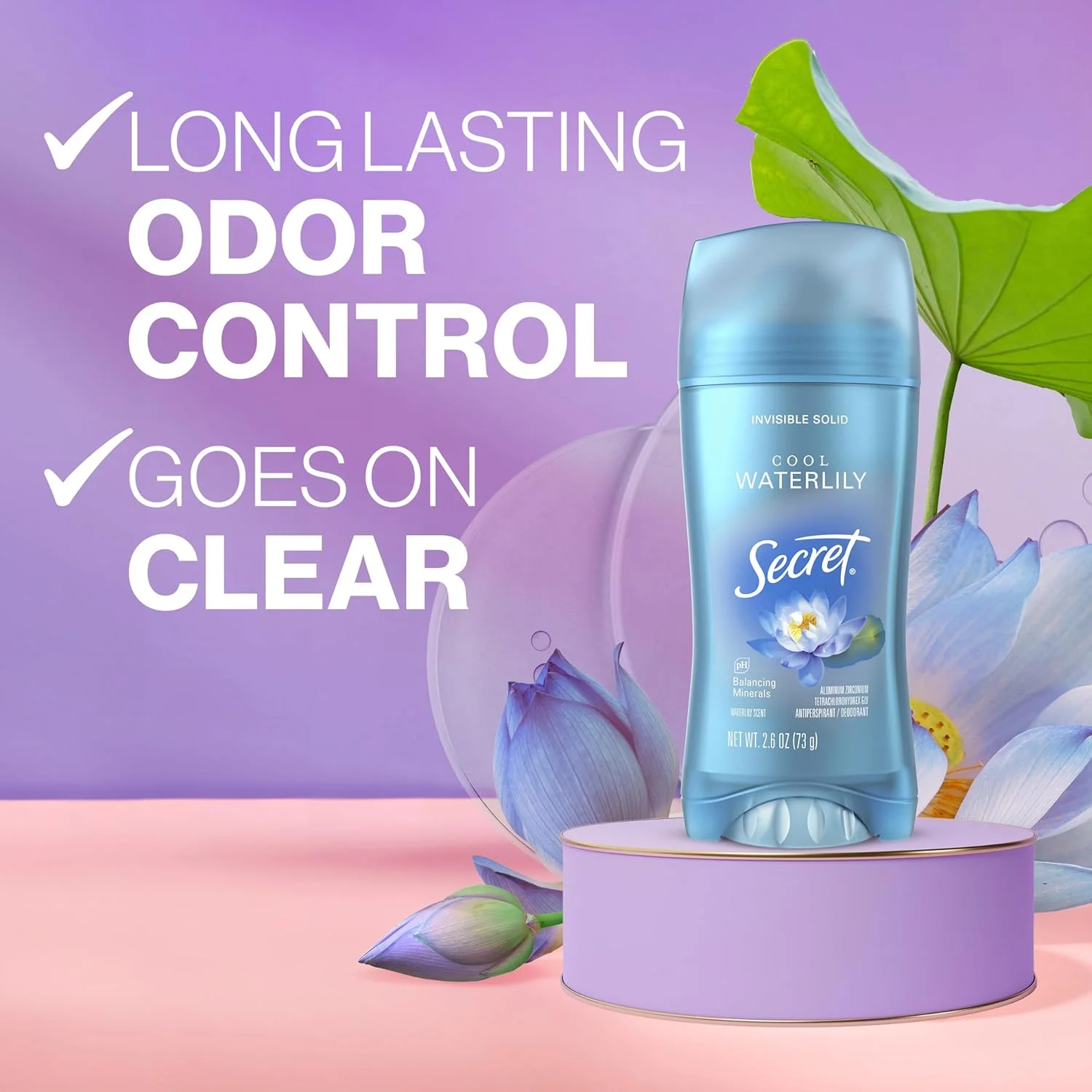 دئودورانت ضد تعریق زنانه سکرت فرش، محافظت 72 ساعته در برابر عرق و بو، طراوت فوری و ملایم، مواد معدنی متعادل کننده PH، جامد نامرئی، رایحه نیلوفر آبی خنک، 74 گرم (بسته 3 عددی) دئودورانت ضد تعریق زنانه سکرت فرش، محافظت 72 ساعته در برابر عرق و بو، طراوت فوری و ملایم، مواد معدنی متعادل کننده PH، جامد نامرئی، رایحه نیلوفر آبی خنک، 74 گرم (بسته 3 عددی)