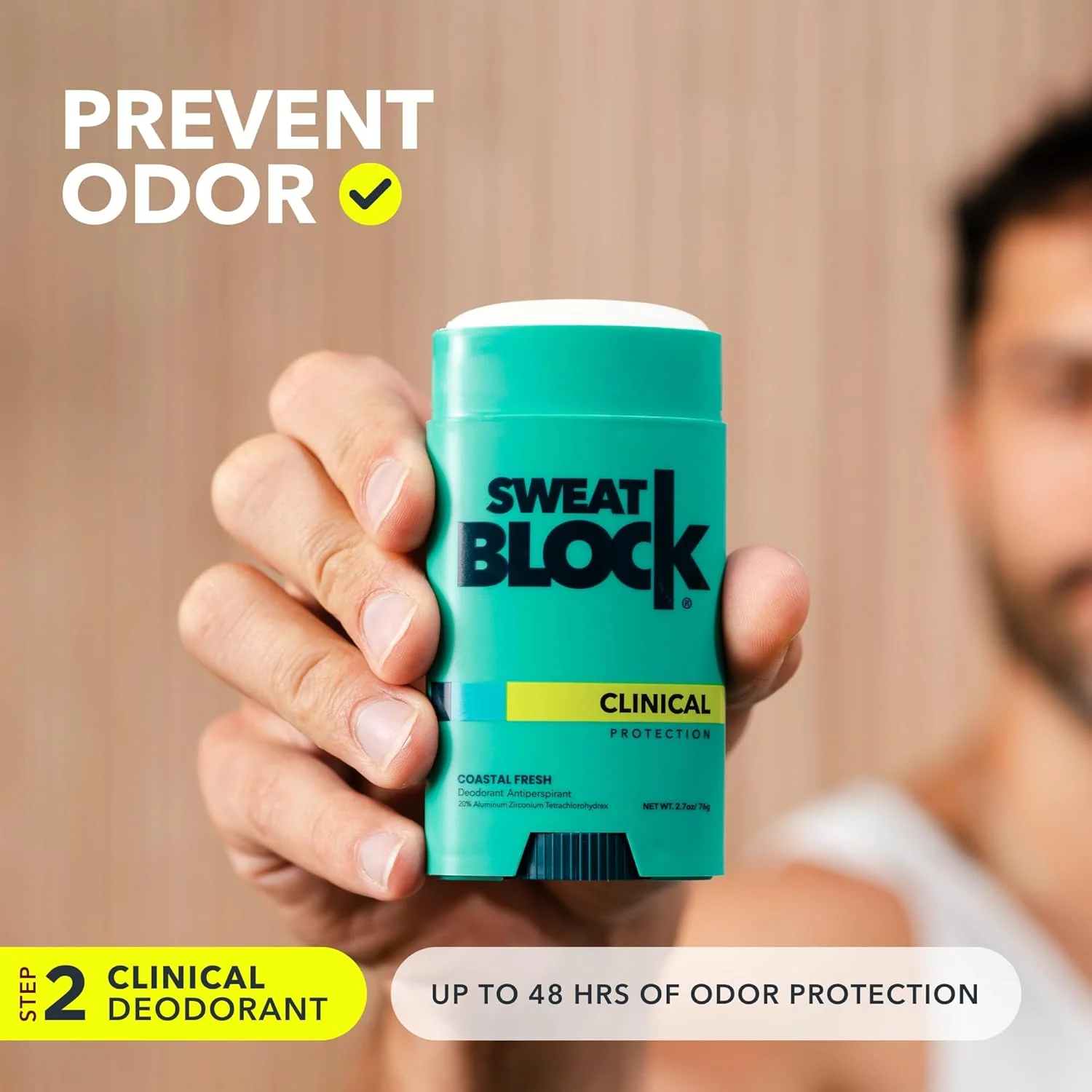 سیستم ضد تعریق و دئودورانت کلینیکال حداکثر SWEATBLOCK، درمان هایپرهیدروزیس، تعریق بیش از حد و بوی بد زیر بغل - (10) دستمال مرطوب ضد تعریق DRIBOOST [PM] + (1) کلینیکال