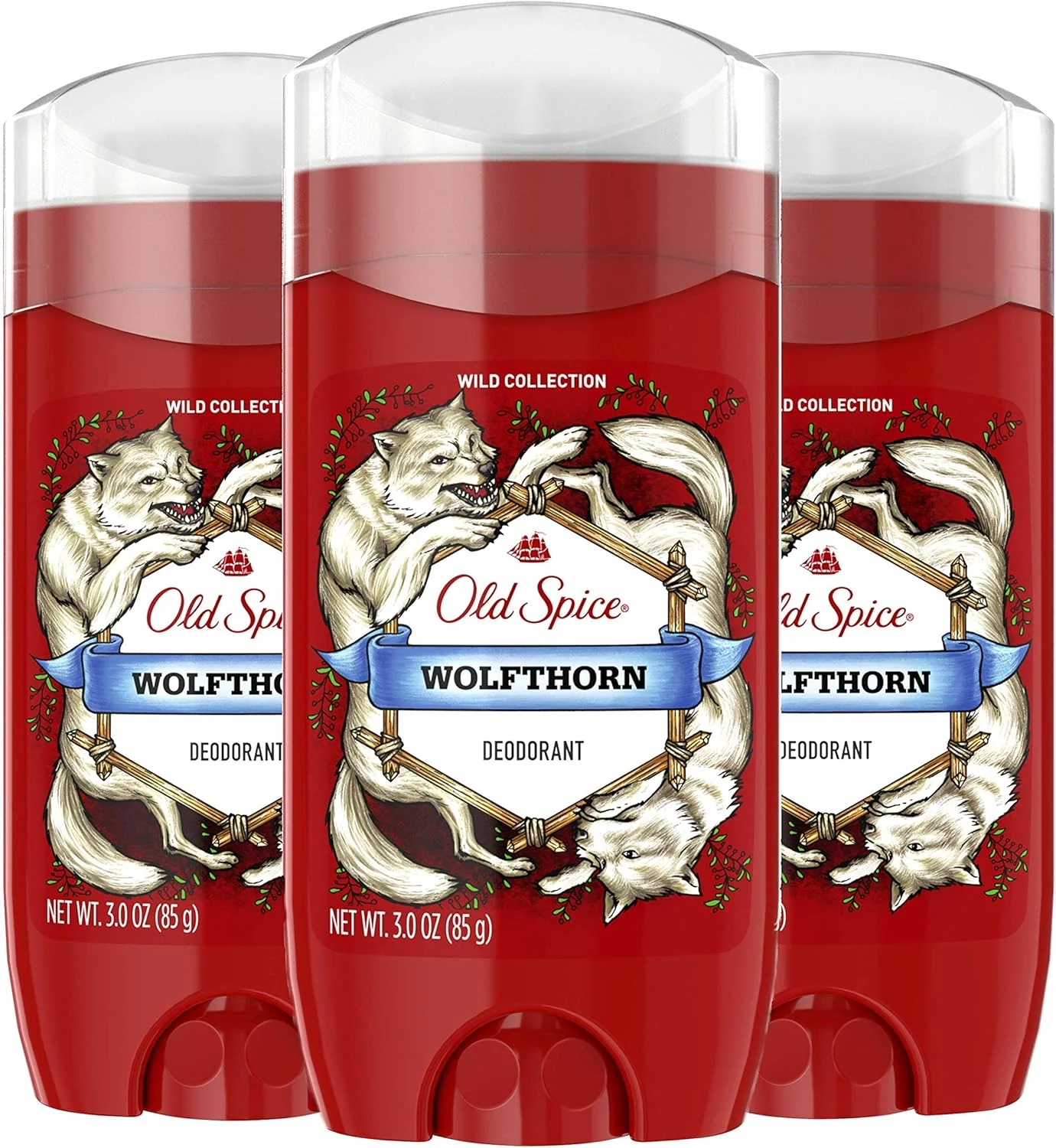 دئودورانت مردانه اولد اسپایس، رایحه ولف‌تورن، مجموعه وایلد، 85 گرم، بسته 3 عددی