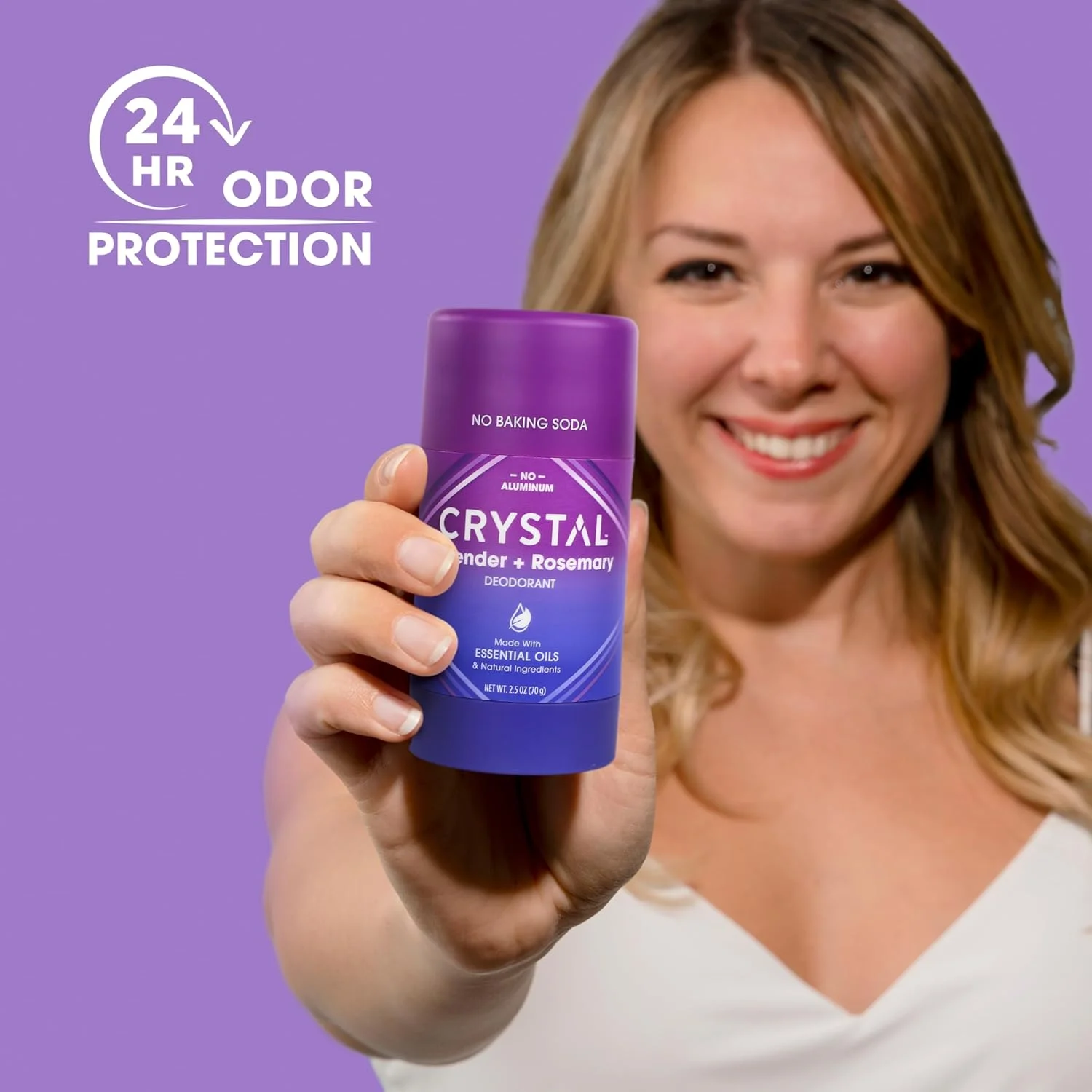 کریستال، دئودورانت جامد، اسطوخودوس + رزماری، 70 گرم کریستال، دئودورانت جامد، اسطوخودوس + رزماری، 70 گرم