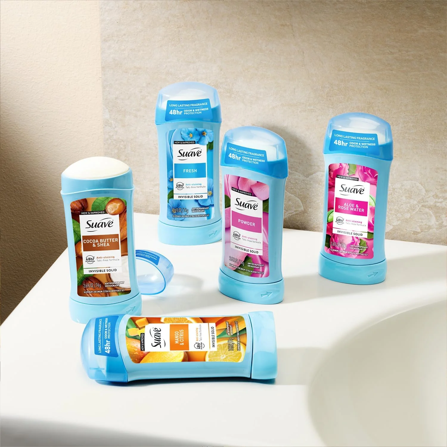 مام ضد تعریق زنانه سواو، بسته متنوع - Tropical Paradise + Mango & Citrus، جامد نامرئی، محافظت 48 ساعته، ضد لک، 73 گرم (مجموعه 2 عددی)