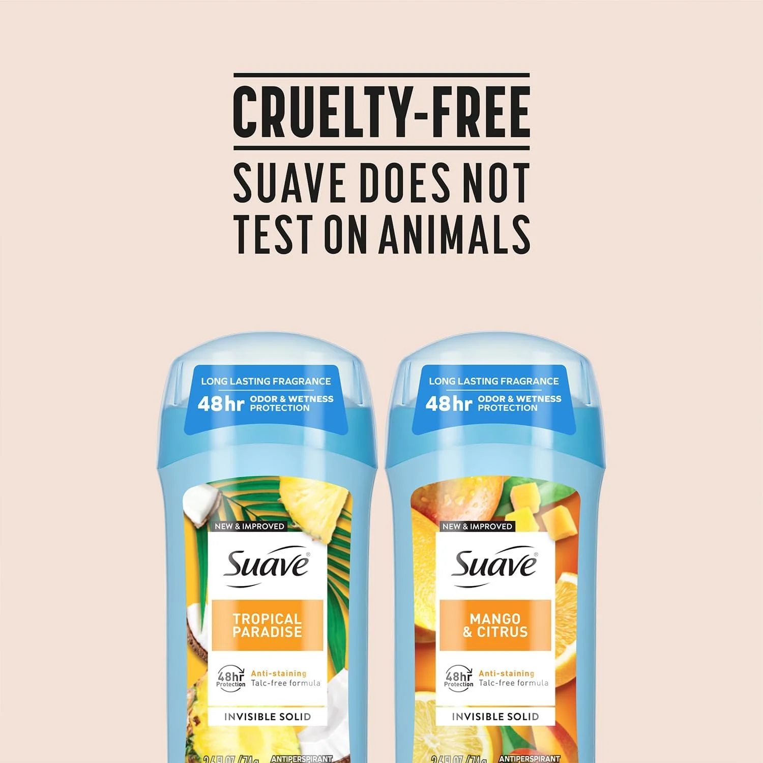 مام ضد تعریق زنانه سواو، بسته متنوع - Tropical Paradise + Mango & Citrus، جامد نامرئی، محافظت 48 ساعته، ضد لک، 73 گرم (مجموعه 2 عددی)