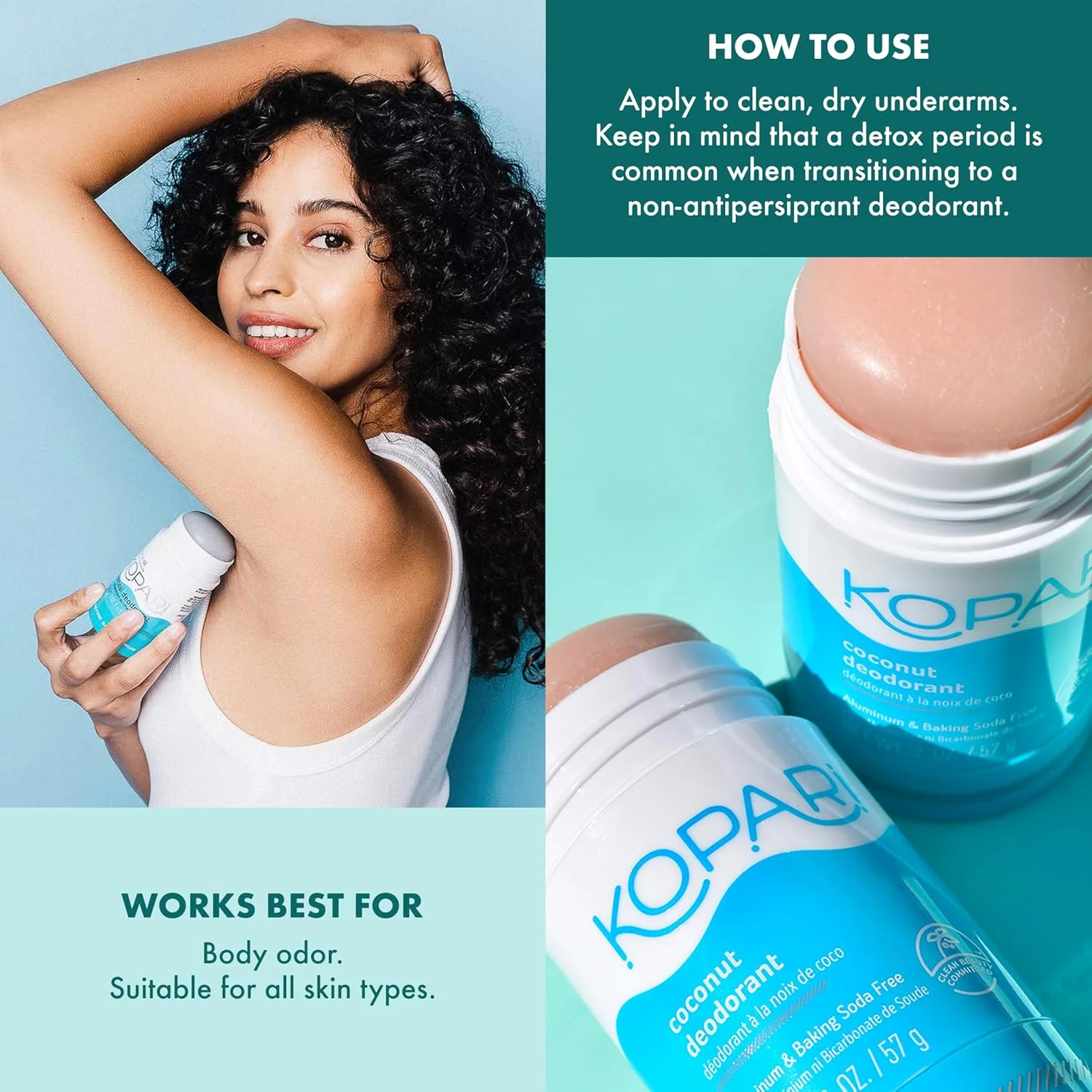 دئودورانت بدون آلومینیوم کوپاری مدل Beach | غیر سمی، بدون پارابن، بدون گلوتن و بدون تست حیوانی، مناسب آقایان و بانوان | ساخته شده با روغن نارگیل ارگانیک | 2.0oz دئودورانت بدون آلومینیوم کوپاری مدل Beach | غیر سمی، بدون پارابن، بدون گلوتن و بدون تست حیوانی، مناسب آقایان و بانوان | ساخته شده با روغن نارگیل ارگانیک | 2.0oz