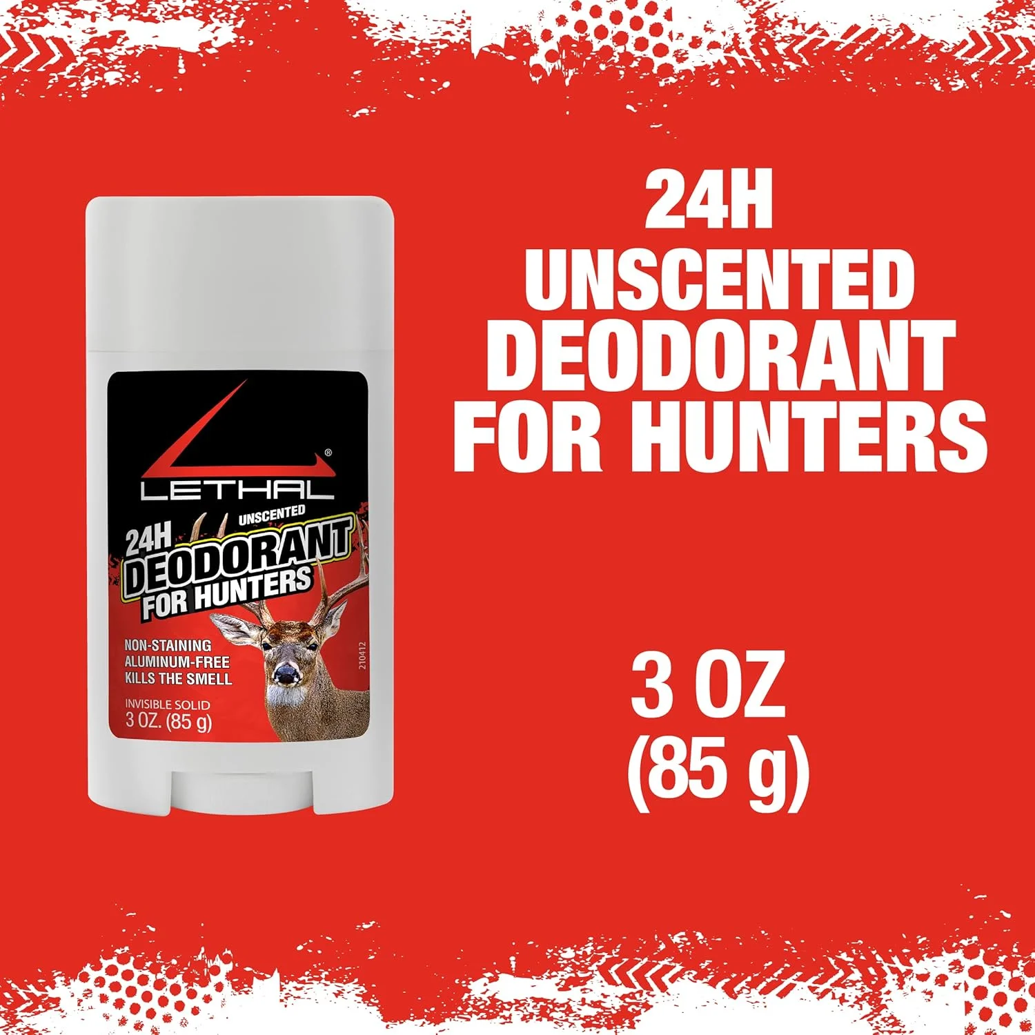استیک دئودورانت 24 ساعته LETHAL برای شکارچیان، بدون بو، 85 گرم جامد نامرئی استیک دئودورانت 24 ساعته LETHAL برای شکارچیان، بدون بو، 85 گرم جامد نامرئی