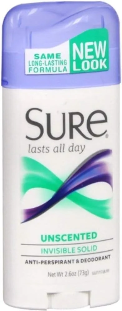Sure Deodorant 2.6 Ounce Invisible Solid Unscented (76ml) (2 Pack) Sure Deodorant 2.6 Ounce Invisible Solid Unscented (76ml) (2 Pack)