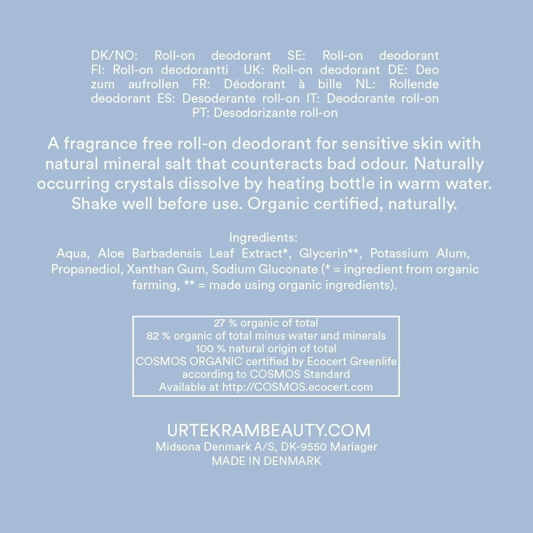 Urtekram - دئودورانت کریستالی بدون عطر Urtekram - 50 میلی لیتر