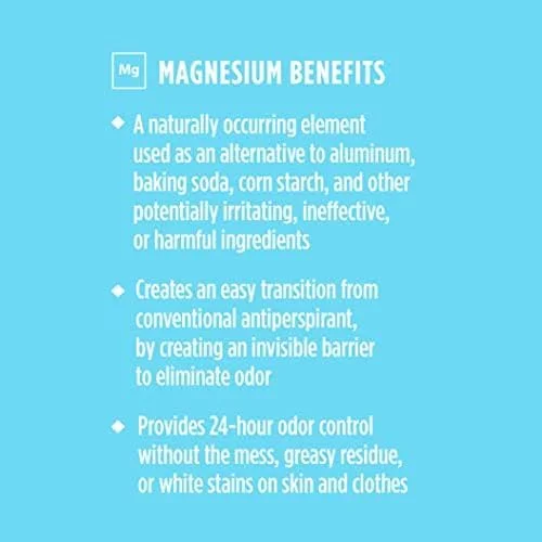 دئودورانت جامد منیزیم کریستال، دئودورانت طبیعی بدون آلومینیوم و غیر تحریک کننده برای آقایان و بانوان، به طور ایمن و موثر با بوی بد مبارزه می کند، بدون جوش شیرین، نمک دریا + مریم گلی، 70 گرم