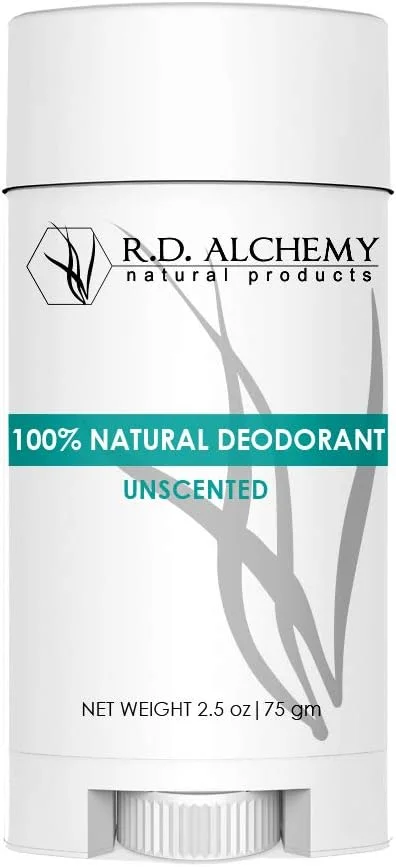 دئودورانت استیکی نیمه جامد بدون عطر 100% طبیعی و ارگانیک R.D. ALCHEMY - بهترین دئودورانت طبیعی برای مردان و زنان - فاقد آلومینیوم، فاقد جوش شیرین و فاقد عطر!
