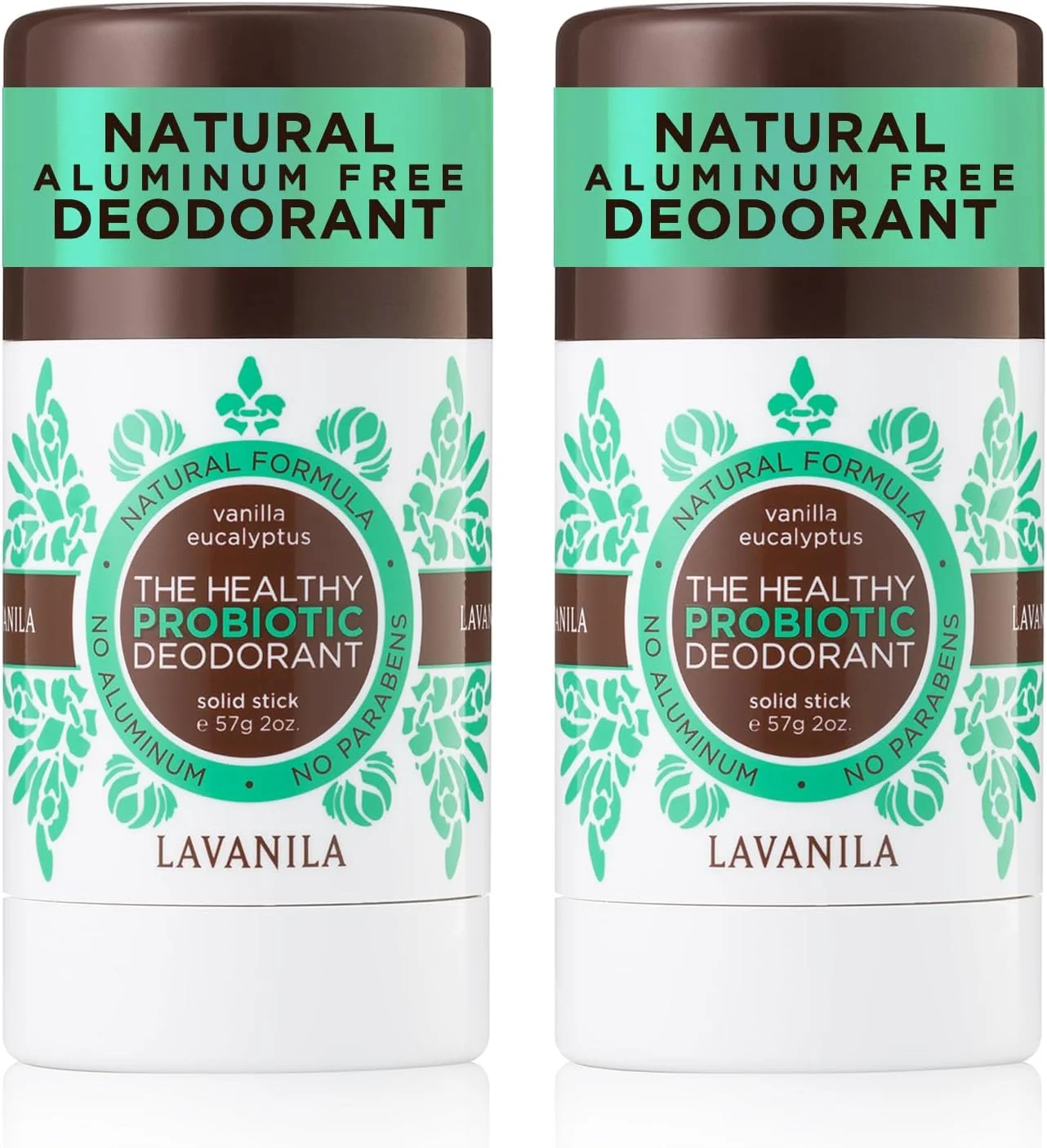 LaVanila Laboratories Men's and Women's The Healthy Probiotic Deodorant (2oz, Pack of 2)
