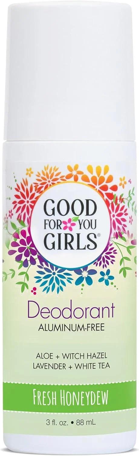 Good for You Girls Aluminum-Free, Natural & Vegan Deodorant for Kids, Preteens, Teens, Safe & Effective Odor Protection, Clear Roll-On, Natural Fragrance | Fresh Honeydew, 3 oz (Pack of 1)