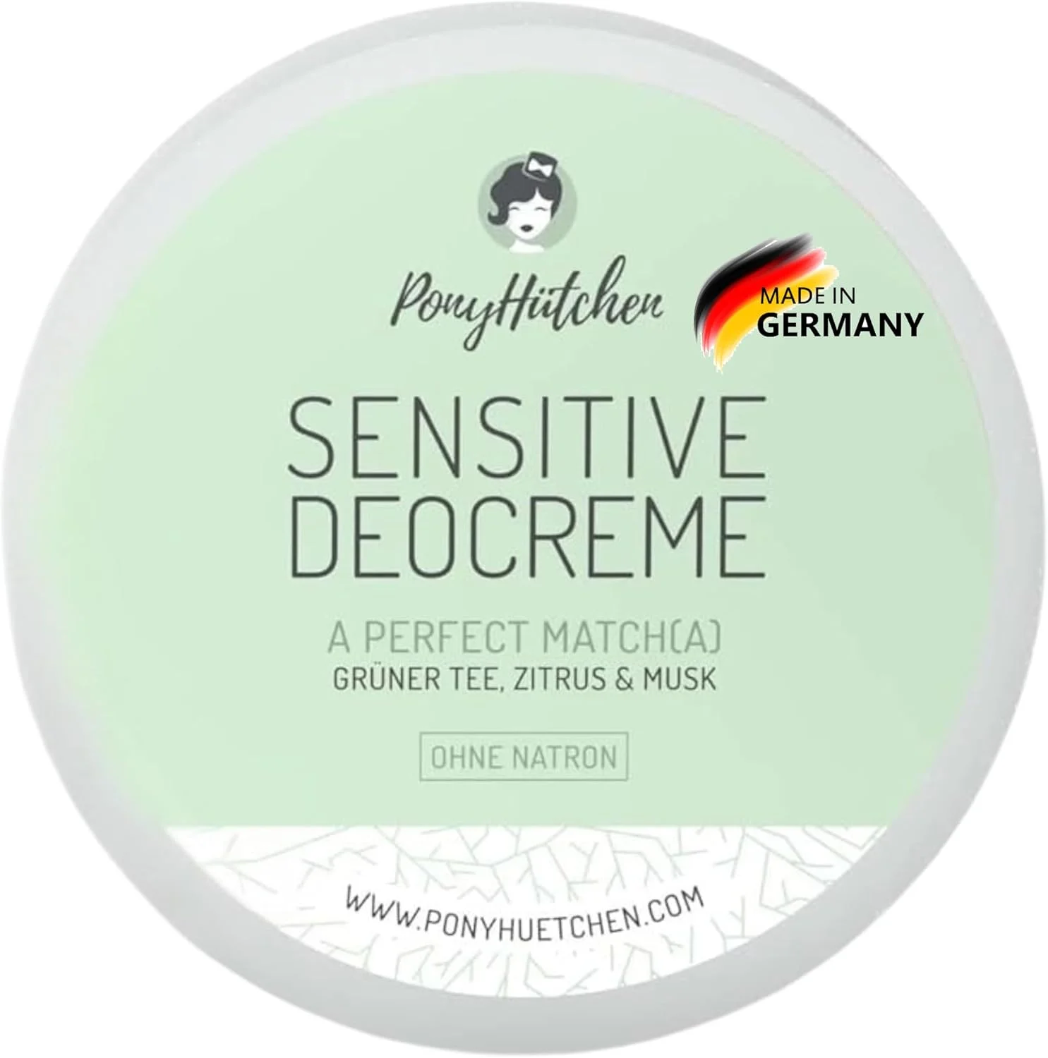 PonyHütchen - Sensitive deodorant cream without soda A Perfect Match(a) - solid deodorant cream soda-free vegan, without aluminium and animal testing - unisex antiperspirant natural cosmetics made in