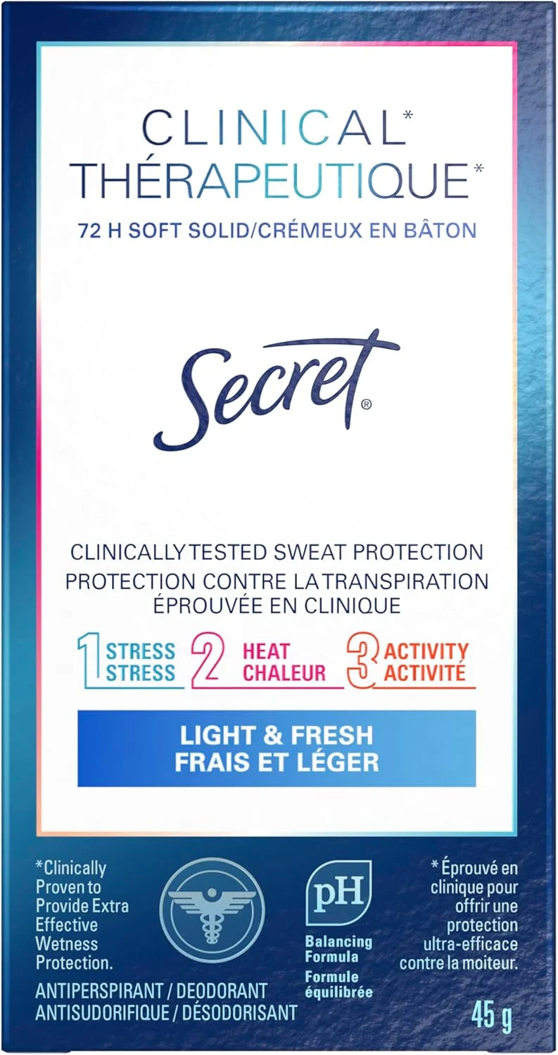 ضد تعریق و دئودورانت جامد نرم سکرت با قدرت کلینیکال، لایت اند فرش، 45 گرم