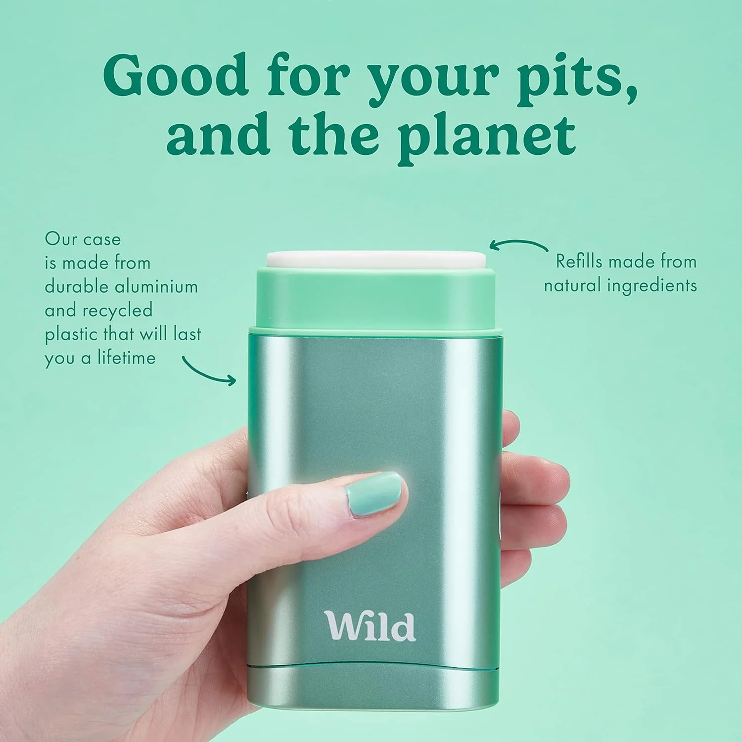 دئودورانت طبیعی قابل شارژ مجدد Wild - بدون آلومینیوم - قاب آبی با 3 عدد پرکننده پنبه تازه و نمک دریا (40 گرم) - وگان و سازگار با محیط زیست - محافظت طولانی مدت - مواد طبیعی - کیت استارتر دئودورانت طبیعی قابل شارژ مجدد Wild - بدون آلومینیوم - قاب آبی با 3 عدد پرکننده پنبه تازه و نمک دریا (40 گرم) - وگان و سازگار با محیط زیست - محافظت طولانی مدت - مواد طبیعی - کیت استارتر