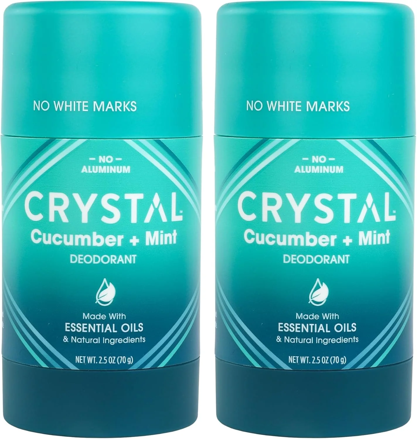 دئودورانت جامد منیزیم کریستال، دئودورانت طبیعی بدون آلومینیوم و غیر تحریک کننده برای آقایان و بانوان، به طور ایمن و موثر با بوی بد مبارزه می کند، بدون جوش شیرین، خیار + نعناع، 70 گرم (بسته 2 عددی)