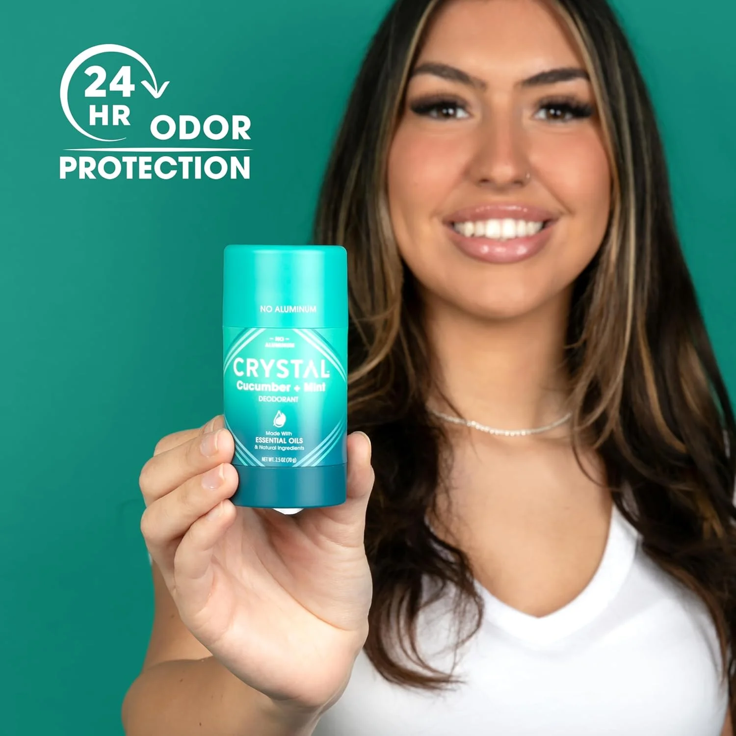 دئودورانت جامد منیزیم کریستال، دئودورانت طبیعی بدون آلومینیوم و غیر تحریک کننده برای آقایان و بانوان، به طور ایمن و موثر با بوی بد مبارزه می کند، بدون جوش شیرین، خیار + نعناع، 70 گرم (بسته 2 عددی)