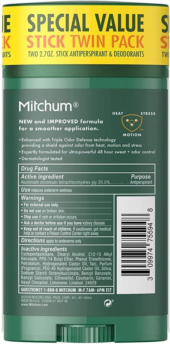 مام ضد تعریق و دئودورانت مردانه میچام - جامد نامرئی - یخی تازه - وزن خالص 76 گرم در هر استیک - بسته دوتایی - بسته 2 تایی دوتایی