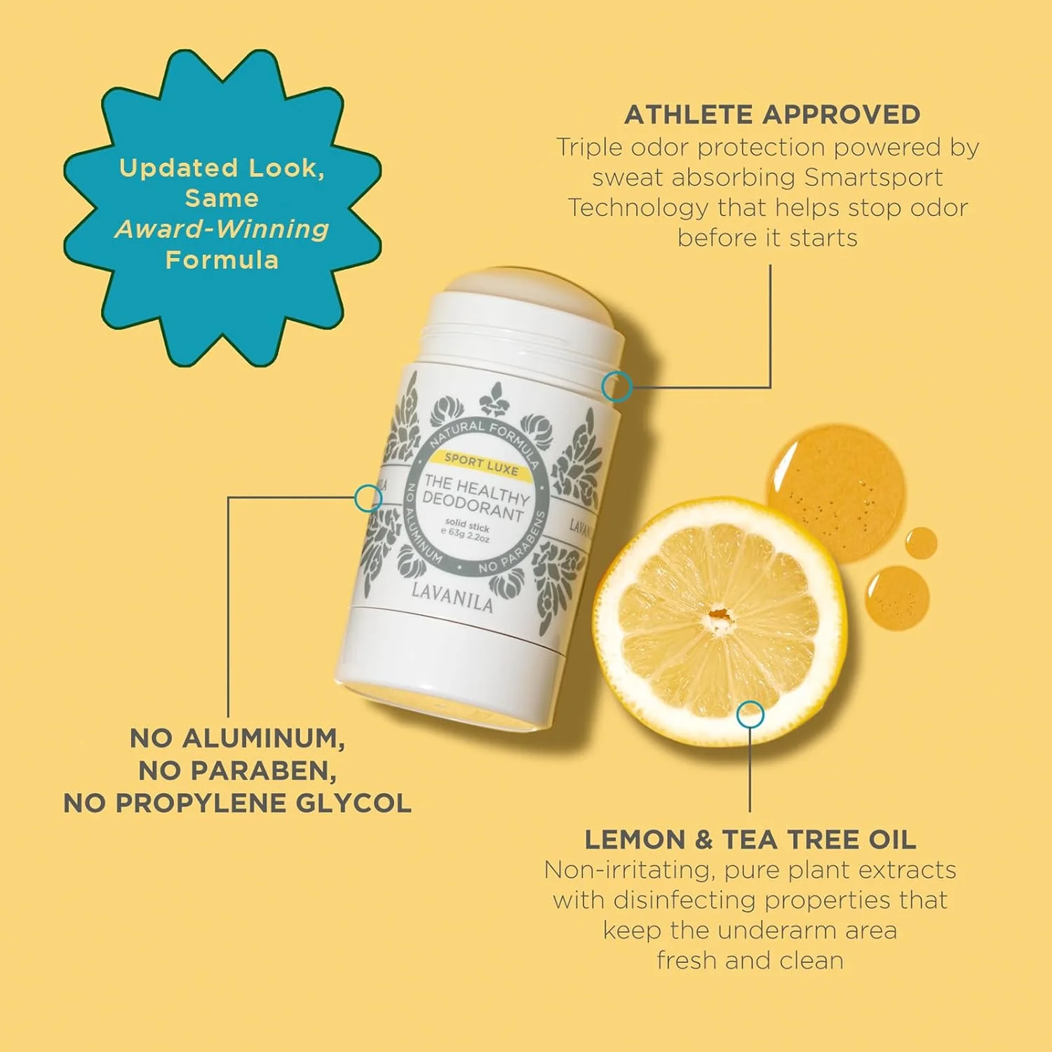 دئودورانت بدون آلومینیوم Lavanila، Sport Luxe + Vanilla Lavender، 2oz هر کدام - دئودورانت سالم برای آقایان و بانوان - استیک جامد، وگان دئودورانت بدون آلومینیوم Lavanila، Sport Luxe + Vanilla Lavender، 2oz هر کدام - دئودورانت سالم برای آقایان و بانوان - استیک جامد، وگان