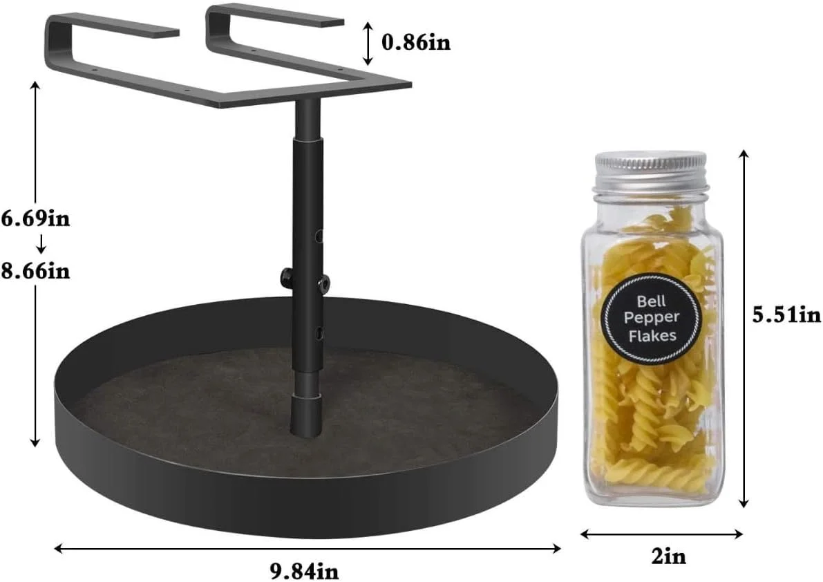 نگهدارنده آویز گردان Lazy Susan، قفسه ادویه چرخشی چوبی آویز، سازمان دهنده و ذخیره ساز، مناسب برای کابینت آشپزخانه
