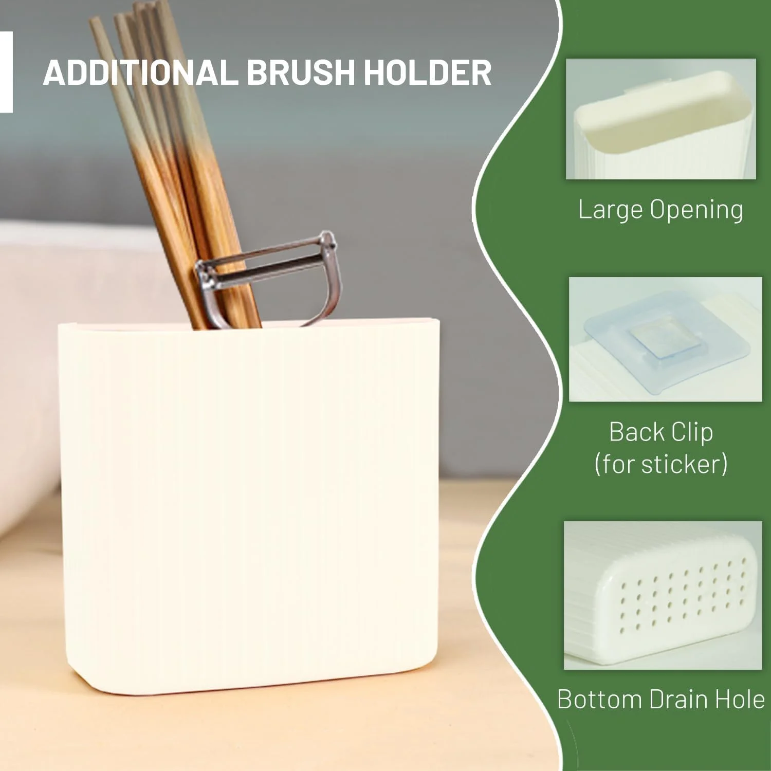 جا اسکاچی سینک با جا قاشقی، سینی چکه گیر جداشدنی و قفسه دستمال ظرف، سازمان دهنده لوازم ضروری تمیز کردن سینک آشپزخانه