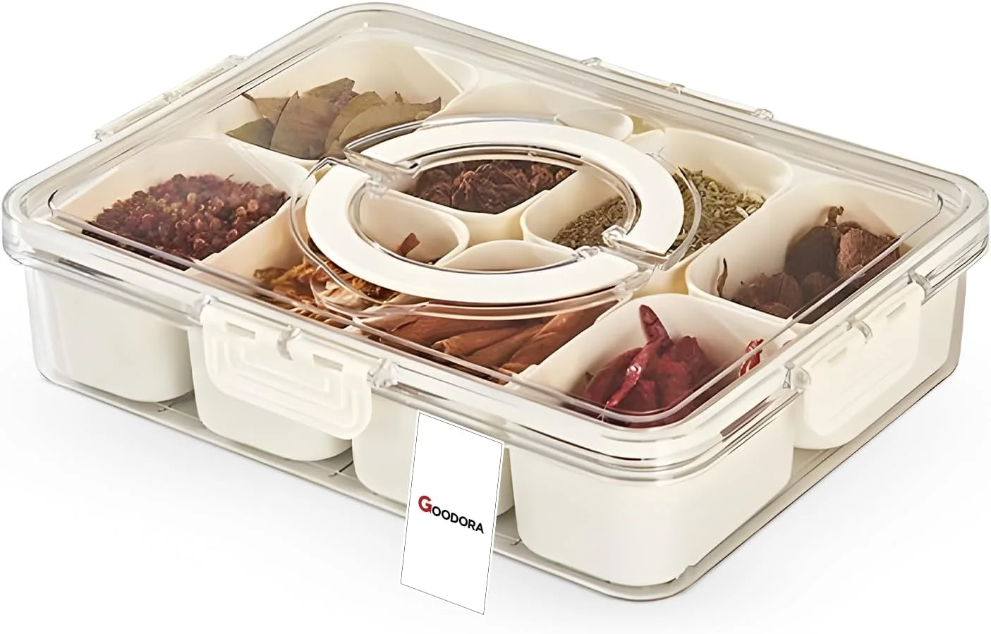 باکس نگهداری مواد غذایی یخچال GOODORA با 8 محفظه، سازمان دهنده یخچال با ظرفیت بزرگ با مهر و موم سیلیکونی، مواد غذایی، ضد گرد و غبار و ضد رطوبت، طراحی کیف دستی قابل حمل، تمیز کردن آسان