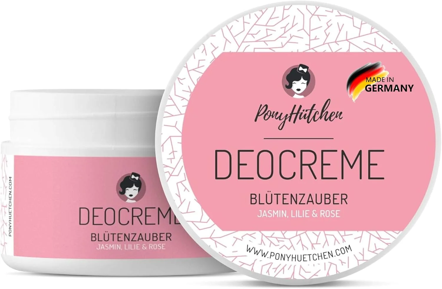 پونی هوتچن - کرم دئودورانت 50 میلی لیتر Blütenzauber - کرم دئودورانت جامد وگان، بدون نمک آلومینیوم و تست حیوانی - ضد تعریق یونیسکس لوازم آرایشی طبیعی دست ساز با مواد ارگانیک