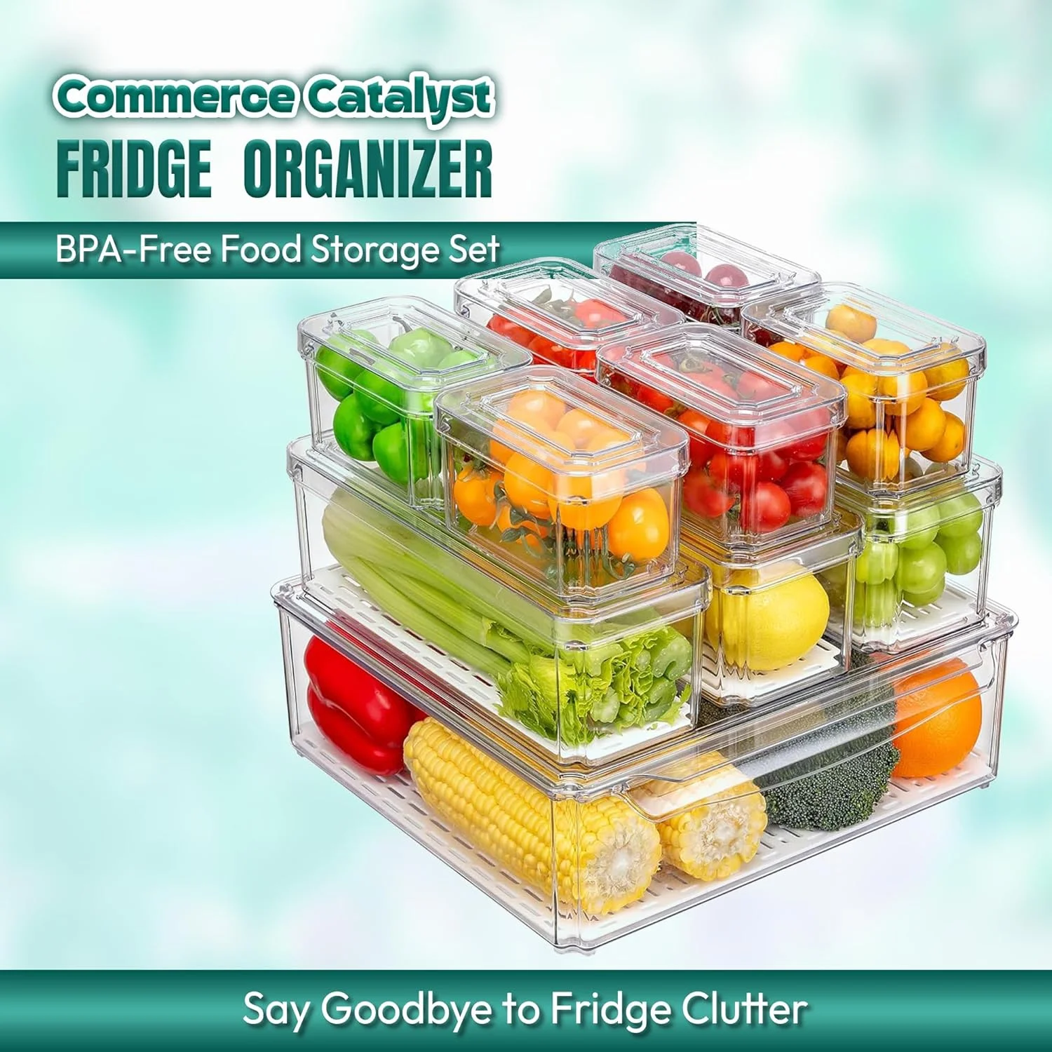 ظروف نظم دهنده شفاف یخچال با درب، ست 10 تکه سازمان دهنده و نگهداری یخچال بدون BPA، جعبه سازمان دهنده قابل چیدن برای محصولات، نوشیدنی ها و انبار، راه حل کابینت آشپزخانه و پایه یخچال ظروف نظم دهنده شفاف یخچال با درب، ست 10 تکه سازمان دهنده و نگهداری یخچال بدون BPA، جعبه سازمان دهنده قابل چیدن برای محصولات، نوشیدنی ها و انبار، راه حل کابینت آشپزخانه و پایه یخچال