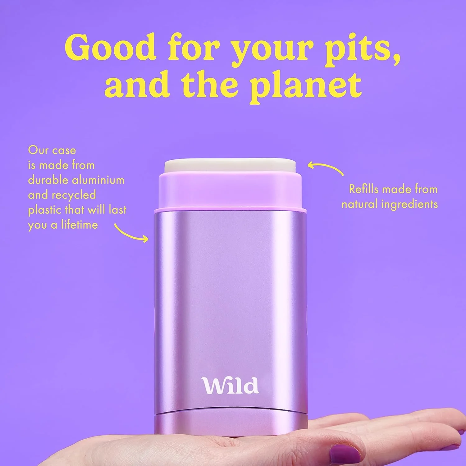 دئودورانت طبیعی قابل شارژ مجدد Wild - وگان و سازگار با محیط زیست - بدون آلومینیوم - محافظت طولانی مدت - 100% مواد طبیعی - کیت استارتر - قاب بنفش با رایحه نارگیل و وانیل - 40 گرم دئودورانت طبیعی قابل شارژ مجدد Wild - وگان و سازگار با محیط زیست - بدون آلومینیوم - محافظت طولانی مدت - 100% مواد طبیعی - کیت استارتر - قاب بنفش با رایحه نارگیل و وانیل - 40 گرم