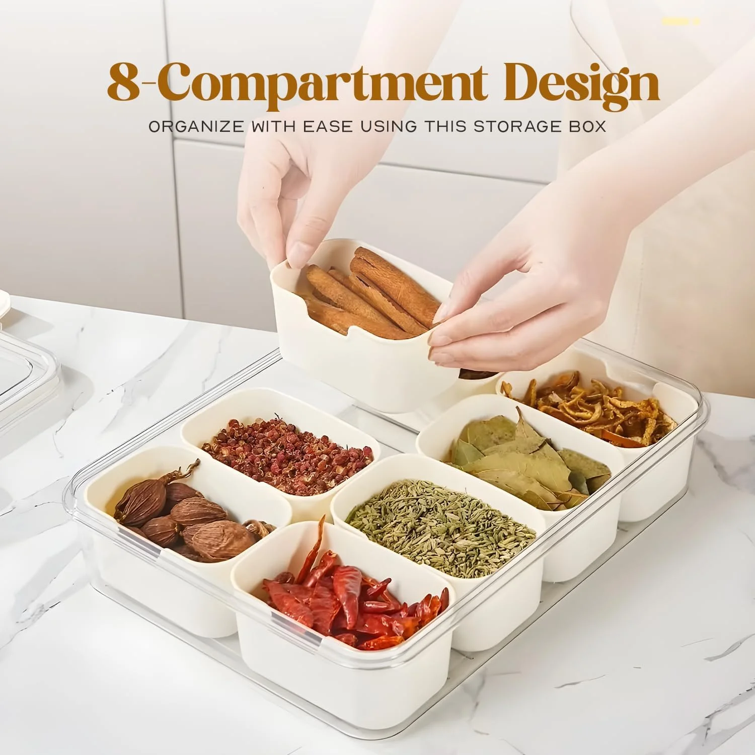 باکس نگهداری مواد غذایی یخچال GOODORA با 8 محفظه، سازمان دهنده یخچال با ظرفیت بزرگ با مهر و موم سیلیکونی، مواد غذایی، ضد گرد و غبار و ضد رطوبت، طراحی کیف دستی قابل حمل، تمیز کردن آسان
