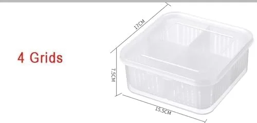 ست 2 عددی ارگانایزر یخچال Premify، ظروف نگهداری میوه و سبزیجات با درب و آبکش برای آشپزخانه | ظرف پلاستیکی بدون BPA، ست نگهدارنده تازه، 4 قسمت در هر جعبه ست 2 عددی ارگانایزر یخچال Premify، ظروف نگهداری میوه و سبزیجات با درب و آبکش برای آشپزخانه | ظرف پلاستیکی بدون BPA، ست نگهدارنده تازه، 4 قسمت در هر جعبه