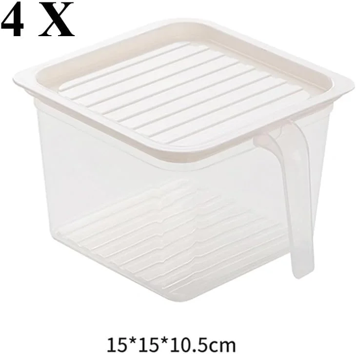 بسته 4 عددی جعبه های نگهداری کوچک Premify با درب، جعبه های نگهداری پلاستیکی قابل چیدن، سازمان دهنده یخچال و آشپزخانه، ظروف نگهداری مواد غذایی بسته 4 عددی جعبه های نگهداری کوچک Premify با درب، جعبه های نگهداری پلاستیکی قابل چیدن، سازمان دهنده یخچال و آشپزخانه، ظروف نگهداری مواد غذایی