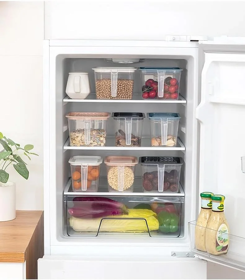 بسته 4 عددی جعبه های نگهداری کوچک Premify با درب، جعبه های نگهداری پلاستیکی قابل چیدن، سازمان دهنده یخچال و آشپزخانه، ظروف نگهداری مواد غذایی بسته 4 عددی جعبه های نگهداری کوچک Premify با درب، جعبه های نگهداری پلاستیکی قابل چیدن، سازمان دهنده یخچال و آشپزخانه، ظروف نگهداری مواد غذایی