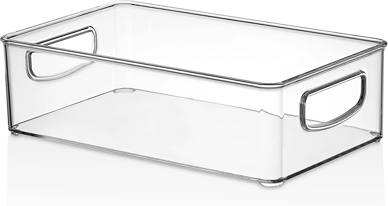 محفظه نگهداری یخچال Porsima ORGANiZERS، ظرف نگهداری قابل انباشت با دستگیره، محفظه شفاف بدون BPA برای آشپزخانه و یخچال، سازماندهی کاربردی برای آشپزخانه، ORG-34