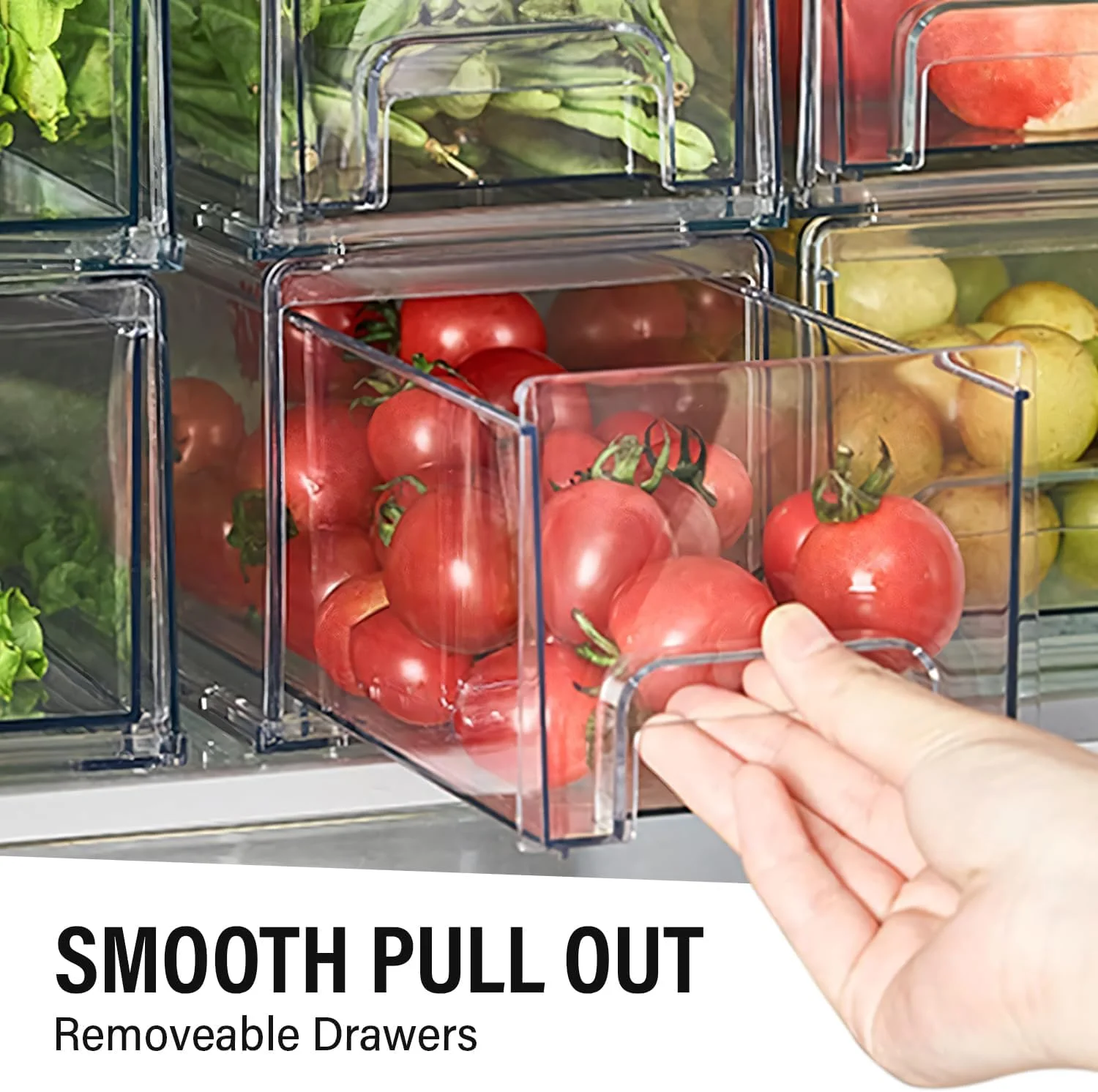 باکس های نظم دهنده کشو پلاستیکی شفاف، بسته 2 عددی باکس نظم دهنده کشو یخچال، ایده آل برای نظم دهی آشپزخانه یا نظم دهی و نگهداری مواد غذایی (کوچک 34.3 X 12.7 X 11.4 سانتی متر)